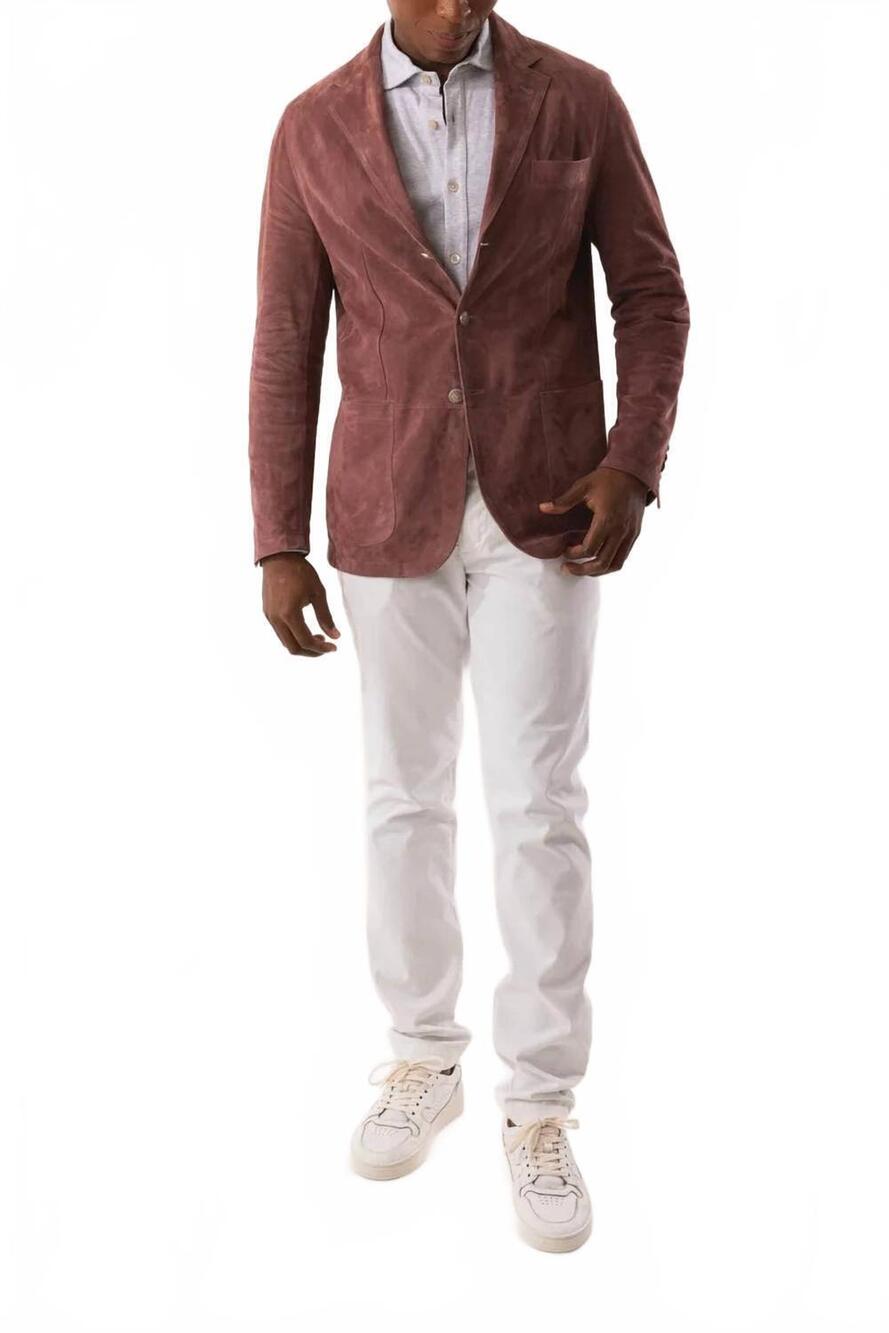 NEW ELEVENTY suede single breasted blazer in grape